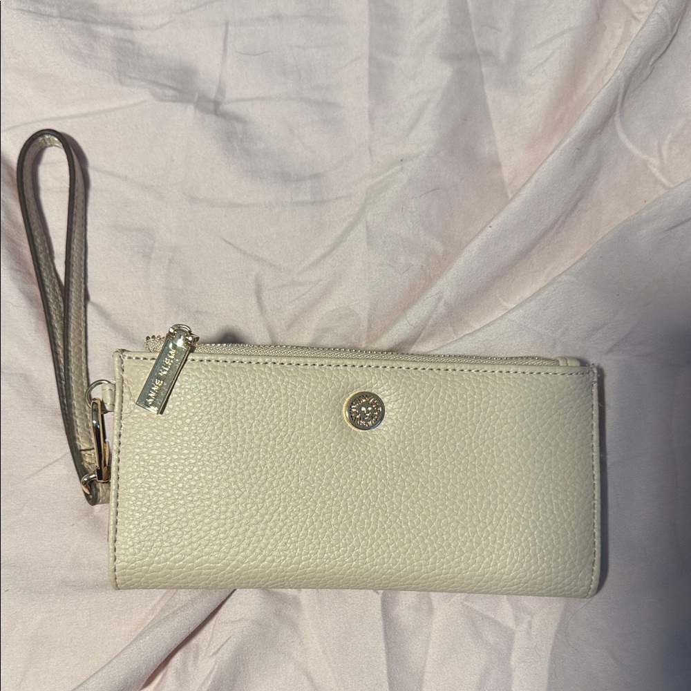 Anne Klein Cream Wristlet Clutch